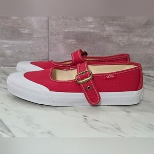 Vans Mary Jane Canvas Red Sneakers Women's Size 8